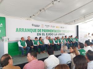 Entrega de obra de pavimentación en La Unión por parte del gobernador Manolo Jiménez