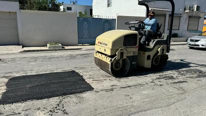 Hacen labor intenso de bacheo en ciudad Frontera