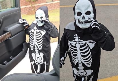 Niño se viraliza en tras ser expulsado de escuela en EEUU por disfraz de calavera