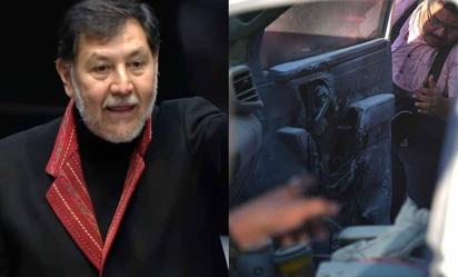 Susto en Tamaulipas; se incendia camioneta de Noroña