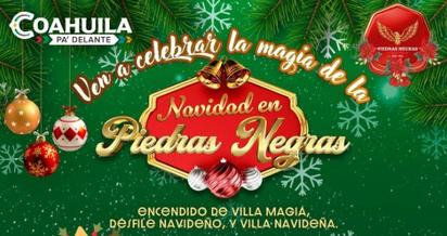Invitan al desfile navideño y encendido del pino monumental en Piedras Negras 