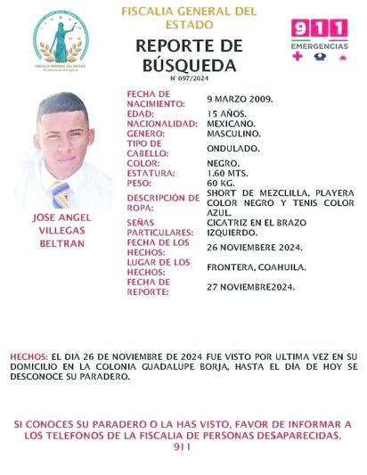 Menor desaparecido también es rebelde 