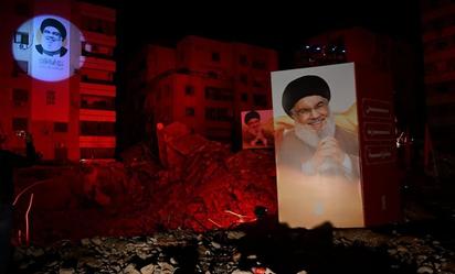 Con alto el fuego, Hezbolá homenajea a Nasralá; miles asisten al memorial