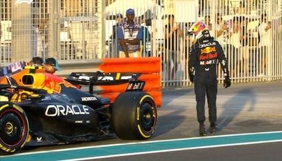 Checo Pérez abandonó el GP de Abu Dhabi 2024 tras ser impactado por Bottas