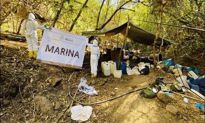 Marina y FGR aseguran laboratorio clandestino en Culiacán