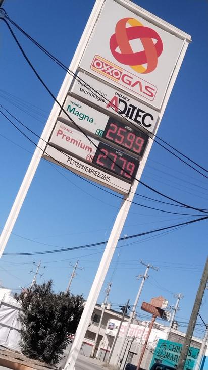 Se registran aumentos en los precios de la gasolina en Sabinas