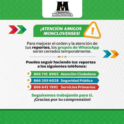 Presidencia de Monclova cierra grupos de WhatsApp ciudadanos 