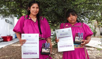Yulisa Fuentes y Rosa Parra, las corredoras rarámuris homenajeadas por la Codeme