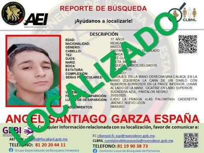 Menor de 17 años reportado como desaparecido es encontrado sin vida