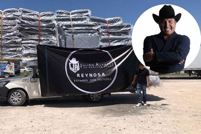 Julión Álvarez dona estufas y colchones a afectados por lluvias en Reynosa