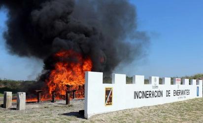 Incineran narcóticos asegurados en Zona Militar de Tamaulipas