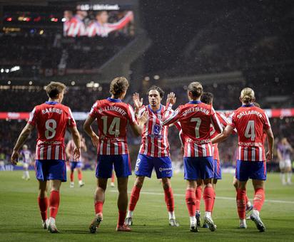 Atlético se acerca a Champions tras goleada al Valladolid