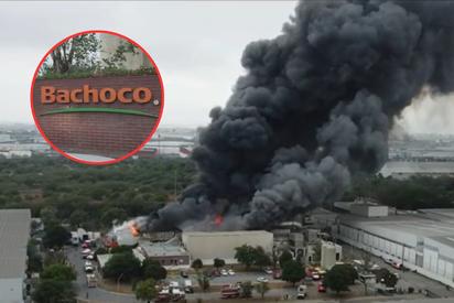 133 evacuados tras incendio en empresa Bachoco de Nuevo León