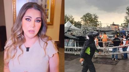 Alicia Villarreal lamenta colapso de escenario en CDMX; hay 7 heridos