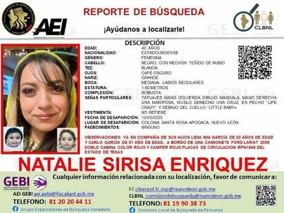 Buscan a mujer estadounidense y sus dos hijos desaparecidos en Apodaca