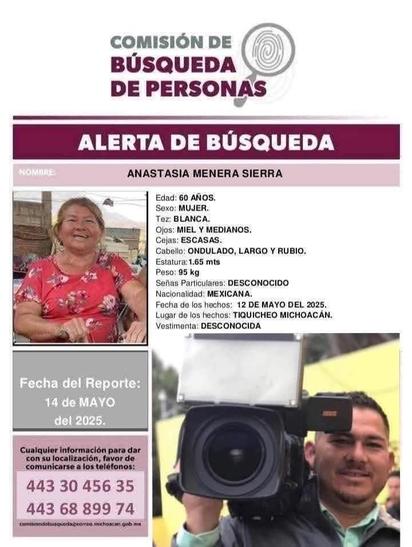 Autoridades emiten alerta por desaparición de madre de reportero asesinado