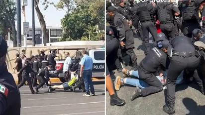 Policía de Guadalajara detiene a 9 comerciantes en protesta del Parque Rojo