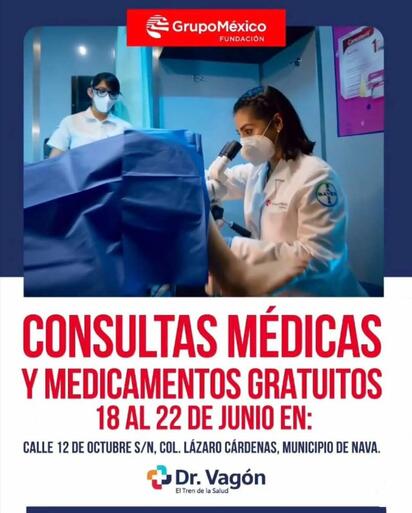 Tren de la Salud llegará a Nava con atención médica y medicamentos gratuitos