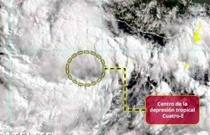 Surge depresión tropical Cuatro-E; alertan fuertes lluvias