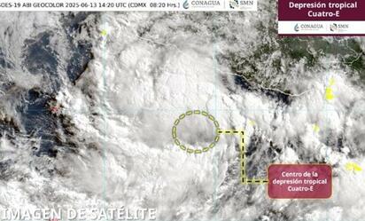 Depresión tropical Cuatro-E provocará lluvias intensas