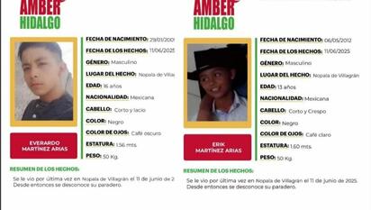 ¿Dónde están Erick y Everardo? Emiten alerta por hermanos desaparecidos en Hidalgo