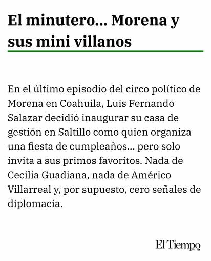 El minutero... Morena y sus mini villanos