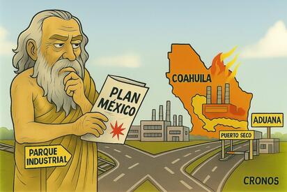 Caricatura editorial-Coahuila ante el reto industrial