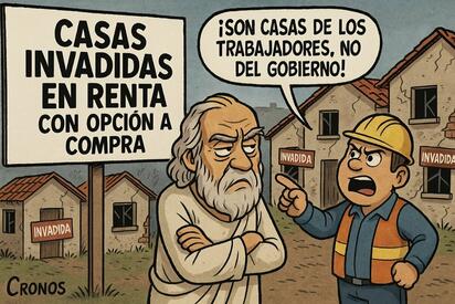 Caricatura editorial-Vivienda invadida: ¿solución o desvío?