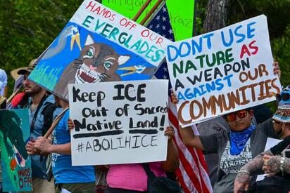 ¡Tensión en Florida! Indígenas se enfrentan a ICE por tierras sagradas