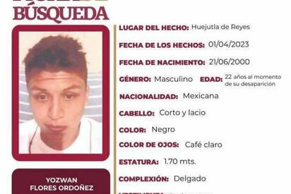 A dos años, sigue la búsqueda de Yozwan Flores en Huejutla, Hidalgo