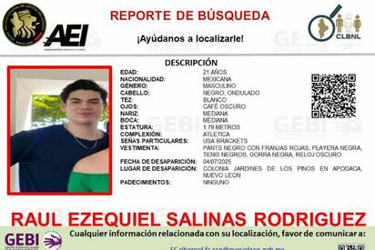 Desaparece joven de Nuevo León tras viajar por trabajo a Zapopan