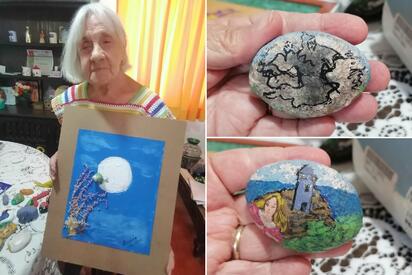 A los 98 años, Beddy Gamboa vuelve a pintar y expone arte