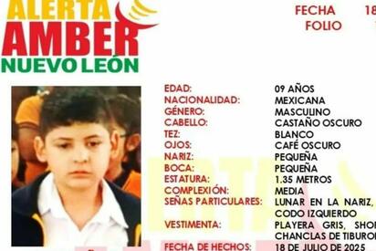 Activan Alerta Amber por niño desaparecido en García, Nuevo León