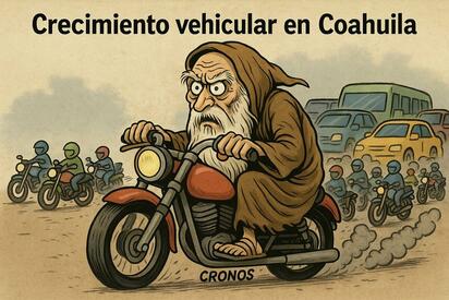 Caricatura editorial - Coahuila sobre ruedas