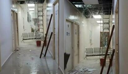 Hospital General de Piedras Negras sigue evaluando daños en equipos médicos tras inundación por fuga de agua