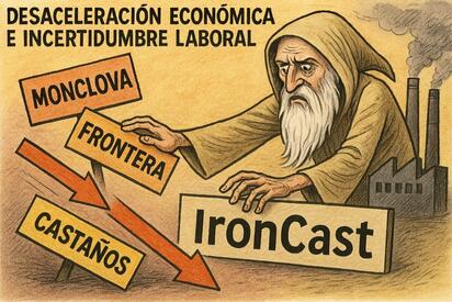 Caricatura editorial - Cronos frente a la crisis industrial en la Región Centro
