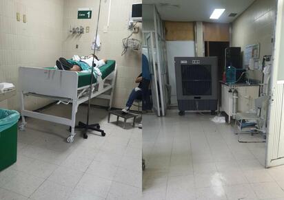 Sin climas en block A del área de urgencias en el IMSS 