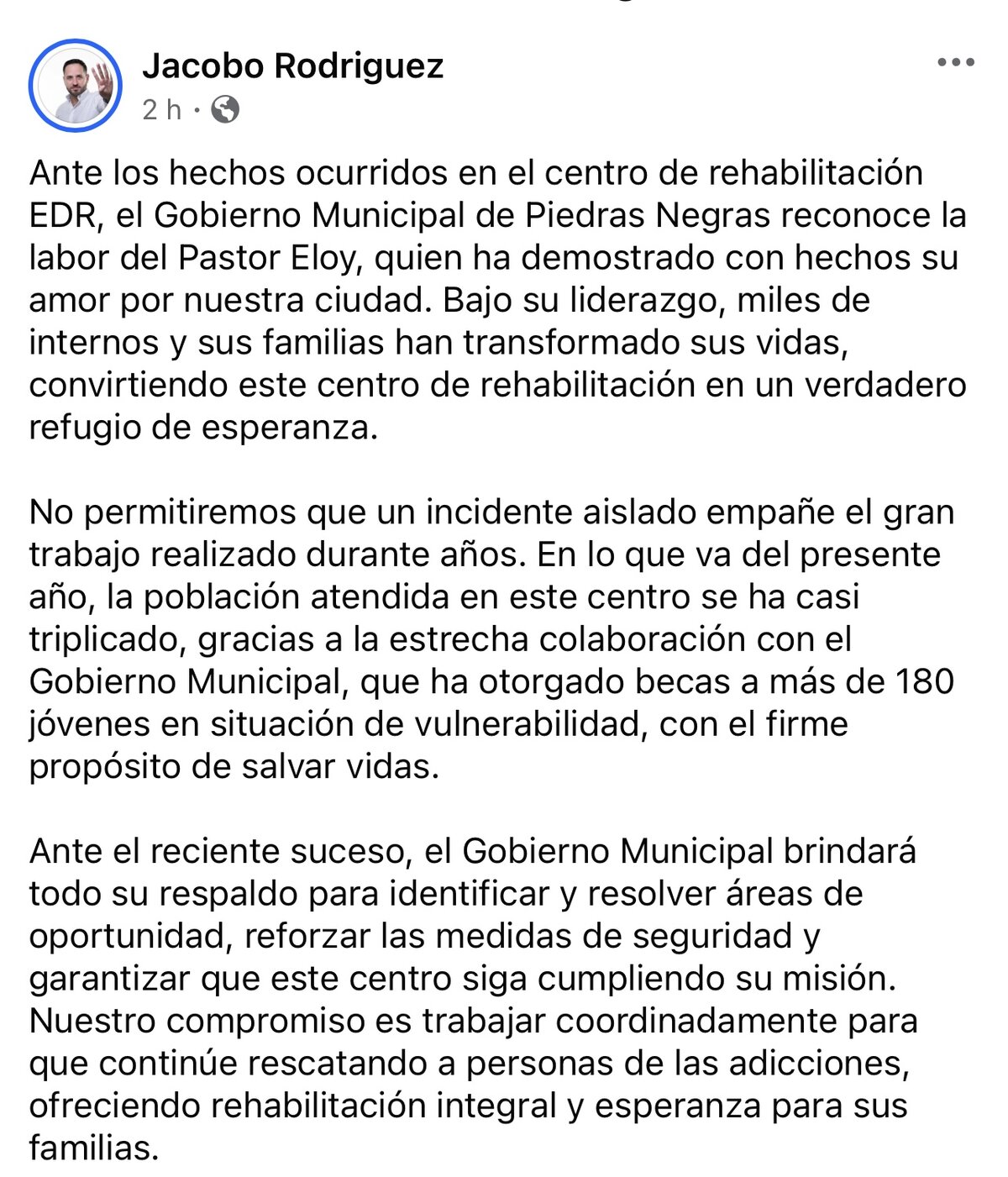 EDR: En un comunicado difundido un día después de los disturbios, la administración municipal dijo que es “un refugio de esperanza”