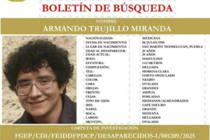 Buscan a Armando Trujillo Miranda, desaparecido en colonia Azcárate de Puebla