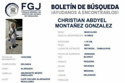¿Dónde está Christian? Buscan estudiante de medicina desaparecido en Reynosa