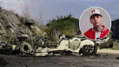 Natanael Cano sale ileso tras incendio de su vehículo