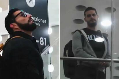 ¡Tenso momento! Poncho de Nigris confronta a Adrián Marcelo en aeropuerto de CDMX