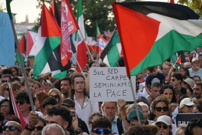 Protestas en Venecia condenan acciones del ejército israelí