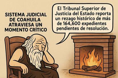 Caricatura editorial - La justicia atrapada en el tiempo
