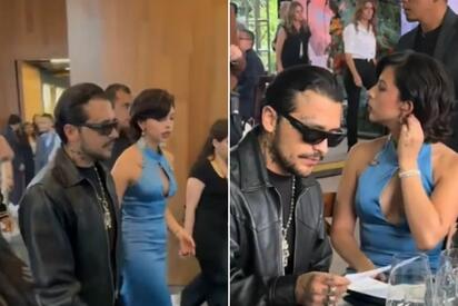 Ángela Aguilar y Nodal reaparecen con fuerte seguridad en evento en CDMX