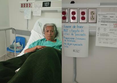 Abuelita clama por su familia tras estar sola en clínica del IMSS