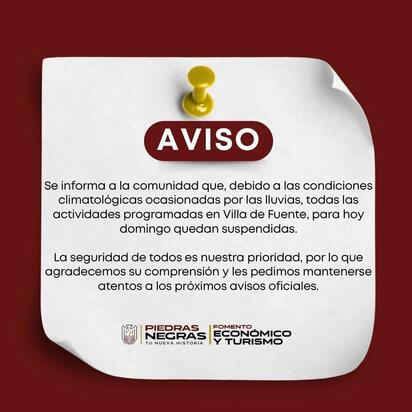 Gobierno Municipal suspendió actividades en Villa de Fuente por condiciones climatológicas