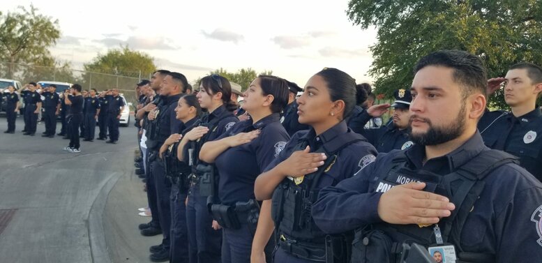 Honran en Eagle Pass a las víctimas de los atentados terroristas del 9/11: Autoridades realizan una ceremonia en el puente dos participando autoridades de los tres ordenes 