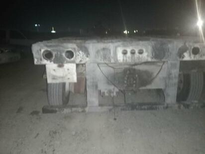 Arde plataforma de trailer en la carretera 53