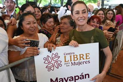 Sheinbaum defiende legado de López Obrador en Yucatán